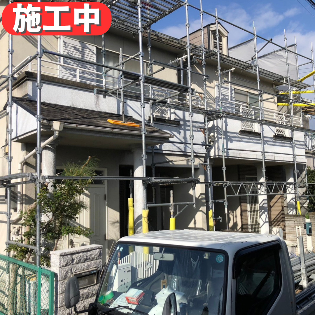 松原市T様邸 足場組完了｜進捗状況のご紹介