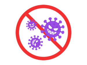 ウイルスの、進入禁止マークの透過PNG