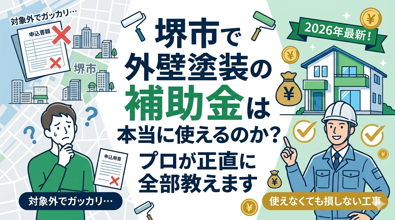 【2026年最新】堺市の外壁塗装で補助金は使える？条件・金額・申請方法を徹底解説